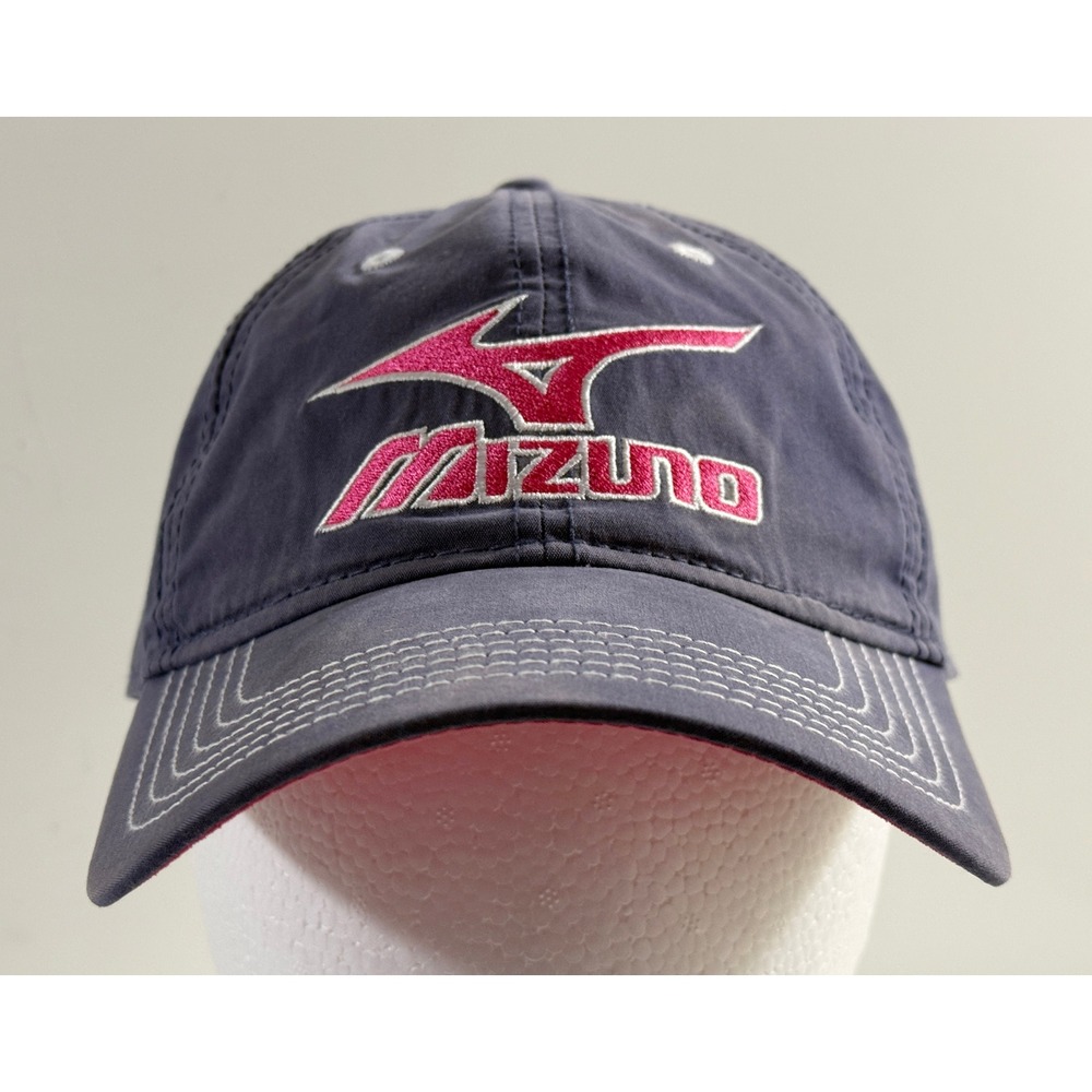 Mizuno Baseball Cap Womens OSFA Navy Pink Embroidered Logo Mid Fit Hat